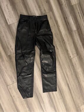 Abercrombie & Fitch Black Faux Leather Slim Jeans